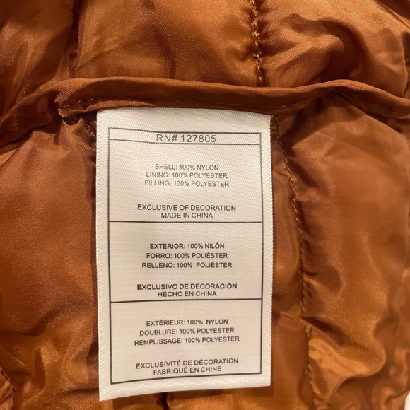 Reebok Orange Puffer Hooded Coat Size Large - Picture 11 of 11